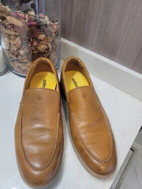 AmberJack The Loafer Slip On Leather Shoes Mens 13 M Honey Brown